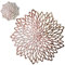 Snowkingdom 6 Pack Rose Gold Placemats Metallic Pressed Vinyl for Dinning Table Mats Decoration Round Floral Charger Plates Bridal Shower Party Birthday Wedding Valentine Christmas