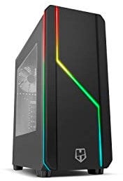 Nox Hummer MC PRO ARGB -NXHUMMERMCPROB - PC Case, Semi-Tower, ARGB Rainbow LED Strip, Acrylic Side Window, Black