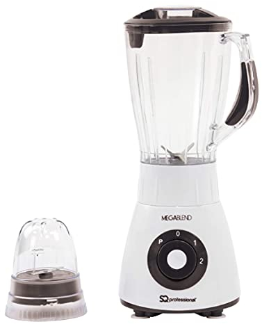 SQ Professional MegaRange Blender 600W with 100g Grinding Mill Plastic 1.5L Blending Jug & Grinder Blender for Milkshakes Smoothie Blender Juice Mixer, Ice Crush Function (Black)