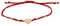 Bracelet d'amitié en or jaune 9 carats avec cœur et cordon rouge, 19 cm, Or jaune