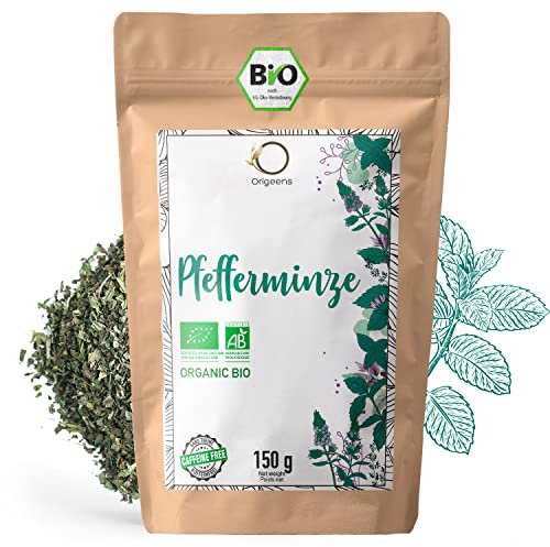 ORIGEENS FEUILLES DE MENTHE POIVREE BIO 150g | Menthe séchée pour thé glacé et la Cuisine | Infusion en vrac