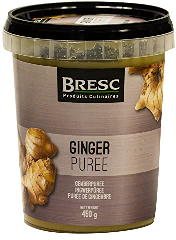 Bresc Ingwer-Püree Spice-Mix - 3x 450g - veganes Ginger-Püree aus frischem Ingwer, authentisch asiatisch zum Würzen, ideal für Wok-Gerichte orientalische Suppen Saucen Desserts, feine Konsistenz