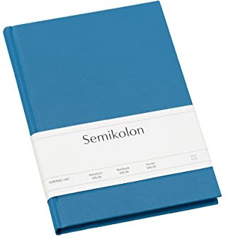 Semikolon 364087 Notizbuch Classic A5 liniert - 176 Seiten, cremeweißes Papier - Lesezeichen - azzurro hell-blau