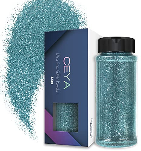Ceya Polvere di glitter ultra sottile da 0,2 mm per slime, resina epossidica, bicchiere, gioielli, nail art, festival, trucco, scrapbooking, pittura, biglietti di nozze, 100 g