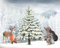 TinyFoxes Fensterbild Weihnachten im Wald - selbsthaftend und wiederverwendbar - Fensterbild Weihnachten - handgezeichnet von Kristin Franke, 30 x 40 cm