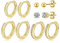 MOROTOLE 4 Paar kleine Creolen für Damen 925 Silber Post Huggie Set 18 Karat Gold/Silber Creolen Schläfer Ohrringe für Mädchen Mehrere Piercings Kleine Kugelohrstecker