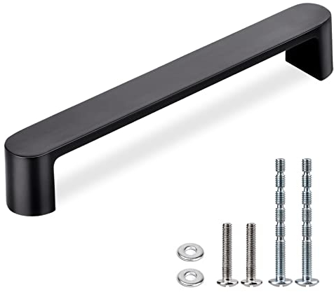 WEAVERBIRD 4 Stück Küchengriffe Möbelgriffe 128mm Zinklegierung Schrankgriffe Türgriff Schwarz Griffe 5 Zoll Schubladengriffe Vintage