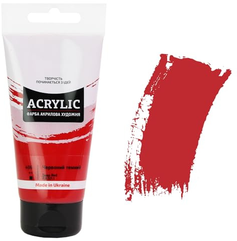7 Artists Peinture Acrylique Rouge Foncé 75 ml – Rouge Acrylic Paint Haute Opacité pour Bois, Toile, Pierre et Argile | Tube Creatif Peinture Acrylique Couleur Primaire Professionnelles