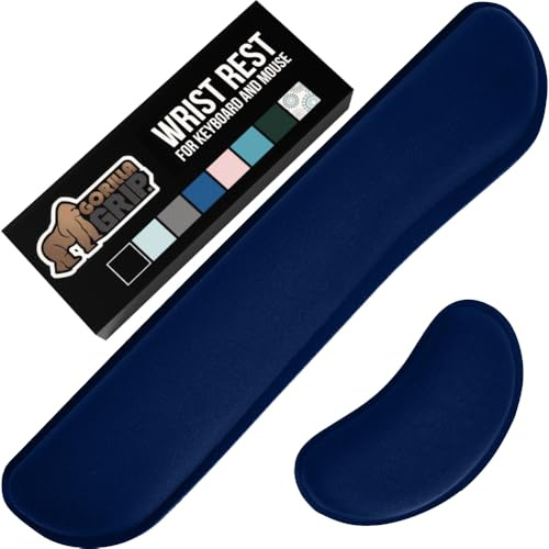 GORILLA GRIP Silky Gel Memory Foam Wrist Rest for Computer Keyboard Mouse Ergonomic Design for Pain Relief Desk Pads Support Hand and Arm Mouse Pad Pads