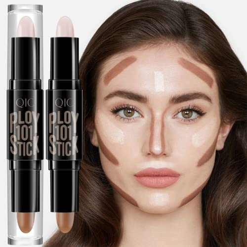 Conturingstift, Kontur Stift Highlighter, Contouring Stick, Concealer Contour, Concealer Contouring und Highlighter in einem, Body und Face Highlight Contour Bronzer Pen, Cremige Textu (03)