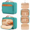 Reise-Kulturbeutel zum Aufhängen für Frauen, hält Shampoo in voller Größe, mit Schmuck-Organizer-Fach, extra große Make-up-Tasche, wasserdichte Kosmetiktasche, Toilettenartikel-Set, blau, L