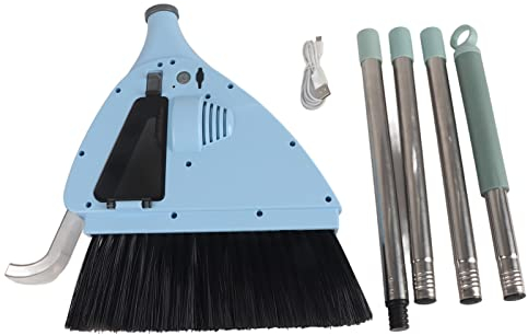 Cordless 2-in-1 Sweeper, Vacuum Sweeper Electric Sweeper with USB Charging Cleaning Tool Stitched Track Broom Cleaning Brush Vacuum Broom for Household