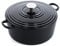 BK Cookware Bourgogne emailliertes Gusseisen 26cm/5.3L Dutch Oven Topf mit Deckel, induktionsgeeignet, runde Kasserolle zum Backen, Schmoren, Eintöpfe, Jet Black
