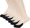 MANZI Invisible Half Toe Topper Socks Slingback Liner Socks with Transparent Elastic Strap 6 Pairs Black