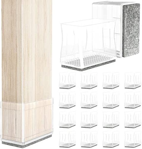 2,5 x 3,8 cm rechteckige Stuhlbein-Bodenschoner für Hartholzböden, Silikonabdeckungen zum Schutz von Holzfliesenböden, Filzgleiter und Möbelbeinkappen reduzieren Lärm. Leicht zu bewegen. 16 Stück
