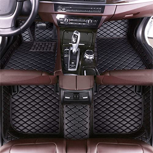 BPOOBP Auto Fußmatten Leder Bodenmatte für Touran 7seat 2016-2018 Allwetter Fussmatten Set Zubehör Fußmatte Schwarz