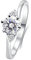 Ayoiow Ring Frauen Verlobung, Trauring Weißgold 585 mit Rund Moissanit 0.5ct Ring Weiß Größe 63 (20.1)