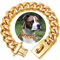 Goldenes Rostfreier Stahl Hundehalsband Metall Hundehalsband Hundekette Pet Halsband für mittlere und große Hunde(55cm)