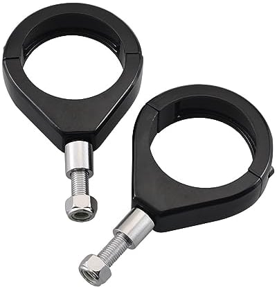 Baceyong 1pc 39 mm Motorcycle Fork Indicator Brackets, Motorbike Fork Relocation Clamps, Aluminum Motorcycle Turn Signal Mount Brackets Indicator Bracket Clamps, Black 39mm/1.53