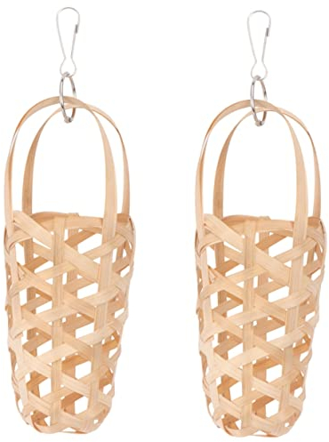 BESPORTBLE 2pcs Parrot Foraging Basket Chewing Toy for Birds Natural Wood Convenient for Easy Use for Pet Chicks and Birds