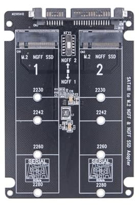 Qhpnunhq Adattatore doppio NGFF a SATA 2 porte M.2 SATA SSD B Key a SATA3.0 6 Gbps convertitore per 2230 2242 2260 2280 M2 SSD per PC