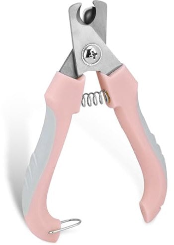 Yitexin Cat Nail Clipper, Stainless Steel Cat Nail Trimmer, Razor Sharp Blade Dog Nail Trimmers, Non Slip Handles Dog Nail Clippers for Small Dogs Rabbits Birds Small Breed Animals (Pink)