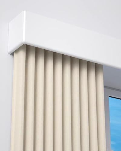 ENHEN Vorhangschiene Glatte Gardinenbretter mit Volant, Hochbelastbare Gardinenleiste mit Einzelschiene, Schiebegardinenstangen für Balkon/Dusche/Wohnzimmer(Wall,280cm/110.2in/9.2ft)