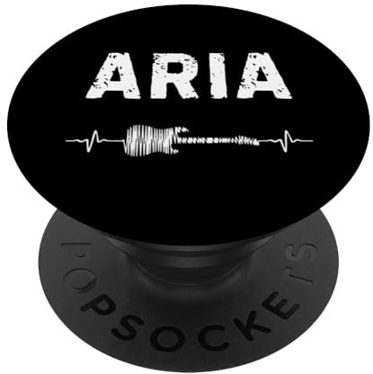 Aria Gitarre Herzschlag Gitarrist Retro Vintage PopSockets Klebender PopGrip