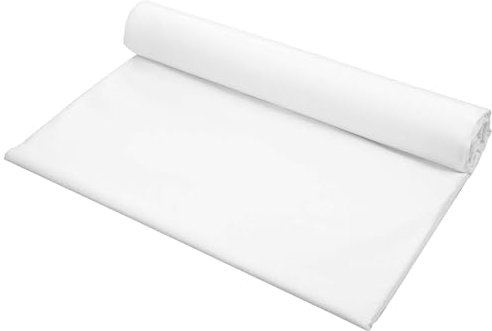 Tissu en coton blanc de 0,9 m - 150 cm de large - Tissu 100 % mousseline de coton de poids moyen - Tissu blanc vendu au mètre - Tissu doux à broder pour matériel de couture
