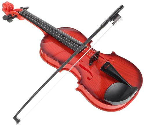 VICASKY 1 Set Simulierte Geige Kinderspielzeug B Musikspielzeug Miniatur Geigenstütze Exquisites Geigenmodell Desktop Geigendekor Geigenspielzeug Musikinstrument Brauner