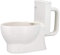 Amosfun tazza da toilette tazza del water tazza d'acqua per il bagno divertente tazza carina tazza portatile tazzine caffe tazza da caffè per water contenitore dell'acqua ceramica bianca