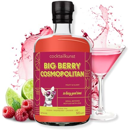 Cocktailkunst Cosmopolitan Big Berry | Vodka, Himbeere, Orange, Limette | 500 ml | 16% Vol.