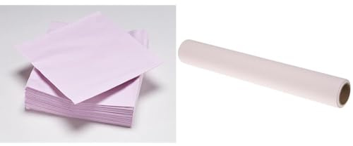 50 Serviettes Vieux Rose en ouate 2plis FSC® - 33x33cm + Chemin de Table 3en1 airlaid 0,40x4,80m Vieux Rose FSC