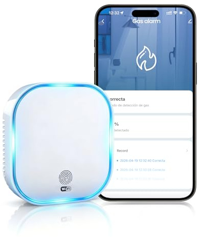 Gasmelder WLAN für Steckdose, Gaswarngerät für Haushalt nach EN 50194, Plug-in Gasdetektor mit Tuya Smart App, 2,4 GHz WiFi, für Erdgas, Methan, Propan, Butan, LPG & Stadtgas, Küche, Haus