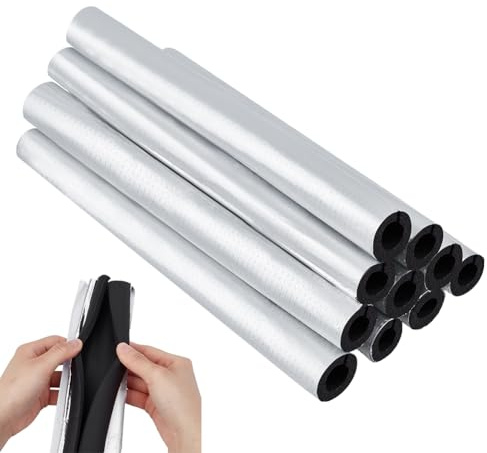 BENECREAT 10 paquet de Bande Adhésive pour Tuyau Isolation en Mousse Résistante aux UV pour Tubes de 21.5mm de Diamètre Intérieur et de 40.8cm de Longueur Protection Antigel pour Robinets