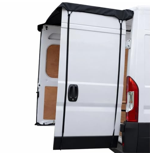 Rear Van Barn Door Awning Cover - Weather and Sun Protection for Vans and Campers Universal Fit Transits, Ducato, Vivaro, VW