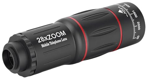 XUMIUZIY Handy Kameraobjektiv Set, 28 faches Teleobjektiv, 198 Fisheye, 0,6 faches Weitwinkelobjektiv, 20 Makro mit Verstellbarem Klemmstativ, für Smartphones, Reisefotografie