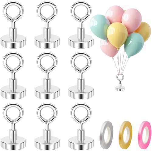 Cossaot 10 Pièces Helium pour Ballon, Poids pour Ballon Helium | Avec 3 Rubans de 5 m pour Attacher et Présenter les Ballons, Base Stable Idéale pour Anniversaires, Mariages et Fêtes
