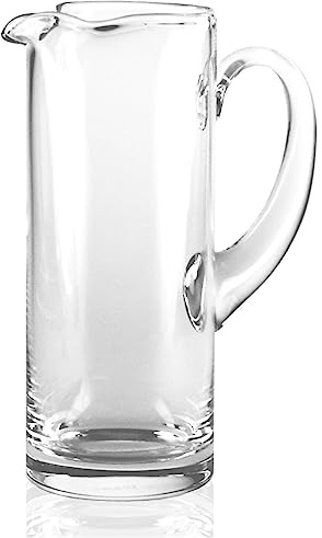 Stölzle Lausitz Pichet à eau en verre soufflé à la bouche/carafe en verre solide de 1,25 l/carafe en verre de qualité supérieure adaptée comme carafe à eau, carafe pour limonade, pichet à jus