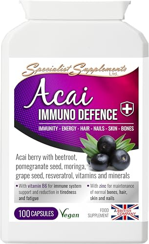Specialist Supplements Acai Immuno Defence with Resveratrol, Vitamins and Minerals, 100 Capsules