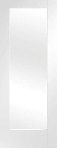Pattern 10 / Shaker White Clear Glazed Pre-Primed Internal Doors - 1981mm x 762mm x 35mm (78 x 30 x 1.38)