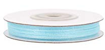 Organzaband 3mm x 50m Rolle - FARBAUSWAHL in 3/6/12/25/38mm - transparent, farbecht & waschbar - Schleifenband für Hochzeit - Geschenkband zum Verpacken Dekorieren Basteln - Hellblau 311