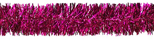 Creativery Weihnachtsgirlande Lametta 5cm x 3 Meter Lamettagirlande Baumgirlande Christbaumdeko, Farbauswahl: Fuchsia/pink