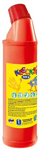 Feuchtmann 633.060-14 - KLECKSi Fingermalfarbe in Flasche, ca. 900 g, rot, hochwertige Farbe für Kinder ab 2 Jahren, ideal für Kindergarten, Kita, Schule und Hort zum kreativen Spielen