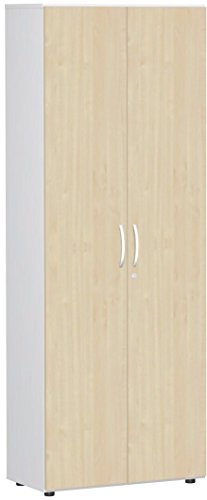 Gera Möbel Schranksystem Flex Garderobenschrank, Holzdekor, ahorn/weiß, 80 x 42 x 216 cm