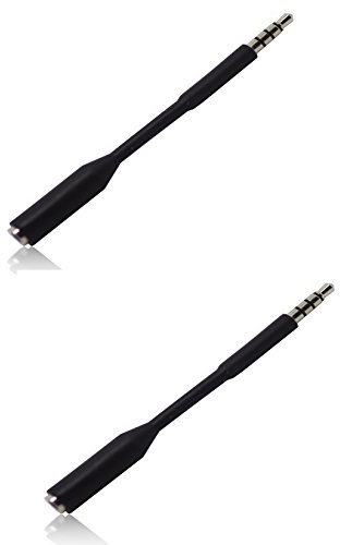 Ultra 2 Black 3.5mm Headphone Audio Male to Female Jack Extender Mobile Phone Earphone Compatible with iOs and Android Volume Control