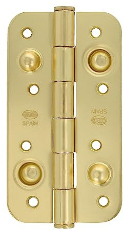 Amig - Pack de 6 charnières de sécurité pour portes | Bords arrondis | Ouverture et fermeture silencieuses | Maintient fermement les portes d'entrée | Acier | Doré | Laiton | 150 x 82 x 3 mm.