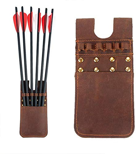 TentHome Portable Arrow Bag Vintage Synthetic Leather Archery Quiver Hip Back Waist Belt Pouch Pocket 6 Arrow or 12 Arrows Holder