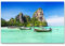 Paul Sinus Art Leinwandbilder | Bilder Leinwand 120x80cm traditionelle Boote vor einem Thailändischen Strand