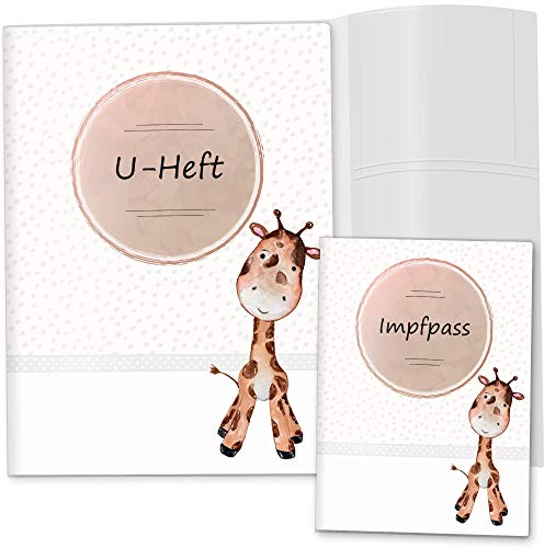 OLGS U-Heft und Impfpasshüllen 3-teiliges Set Safari Tour Tier | Untersuchungsheft Hülle & Impfpasshülle schöne Geschnkidee (Impfpass, Uhefthüllen ohne Personalisierung, Giraffe)